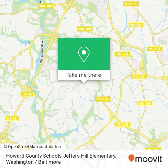Mapa de Howard County Schools-Jeffers Hill Elementary