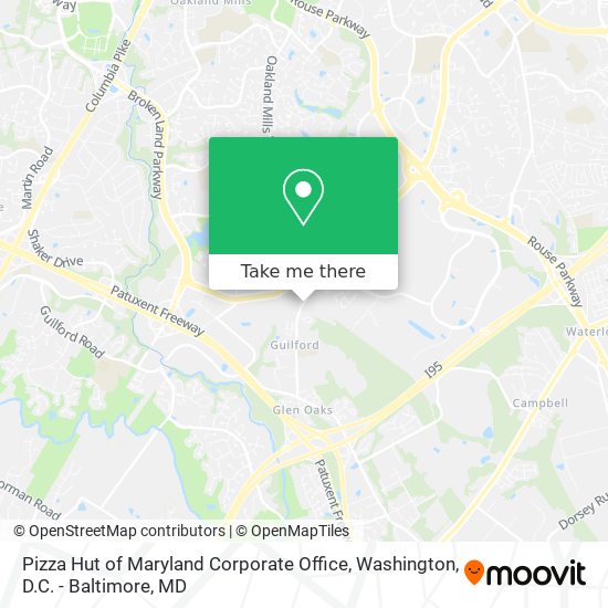 Pizza Hut of Maryland Corporate Office map
