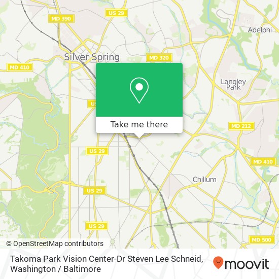 Takoma Park Vision Center-Dr Steven Lee Schneid map