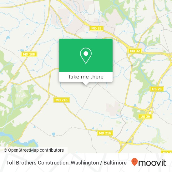 Toll Brothers Construction map