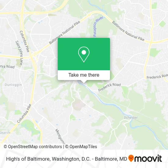 High's of Baltimore map