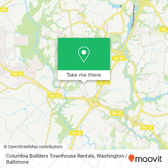 Columbia Builders Townhouse Rentals map