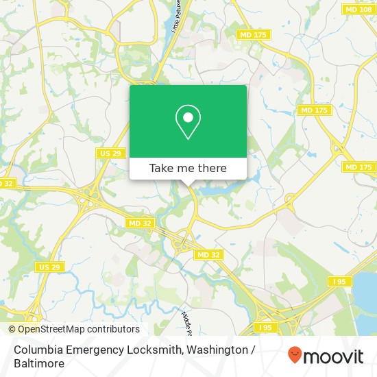 Mapa de Columbia Emergency Locksmith