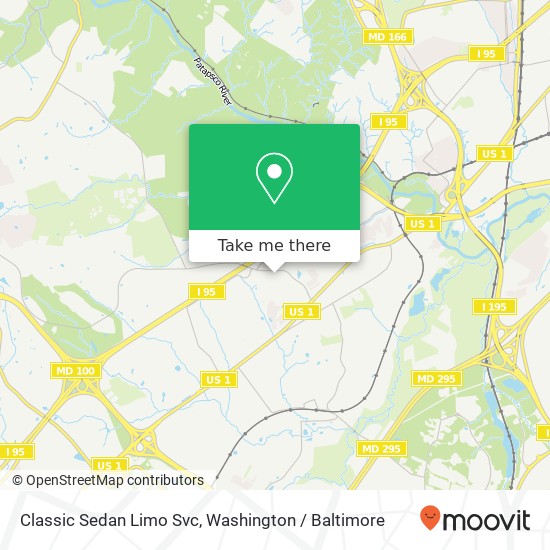 Classic Sedan Limo Svc map