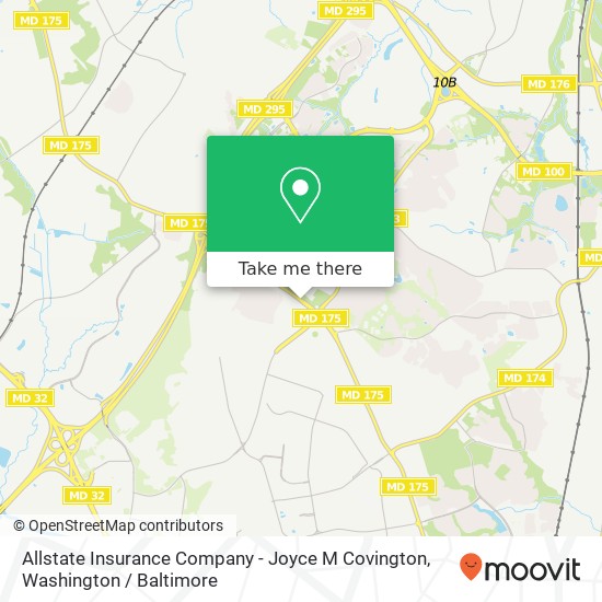 Mapa de Allstate Insurance Company - Joyce M Covington