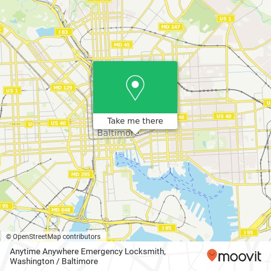 Anytime Anywhere Emergency Locksmith map