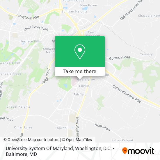 University System Of Maryland map