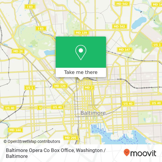 Mapa de Baltimore Opera Co Box Office