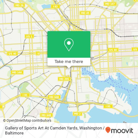 Mapa de Gallery of Sports Art At Camden Yards