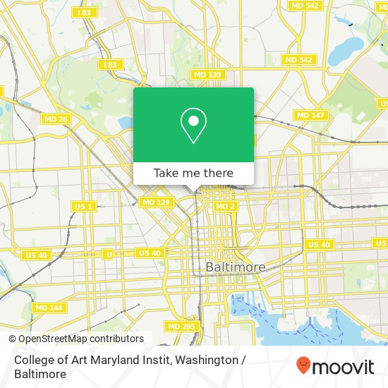 College of Art Maryland Instit map