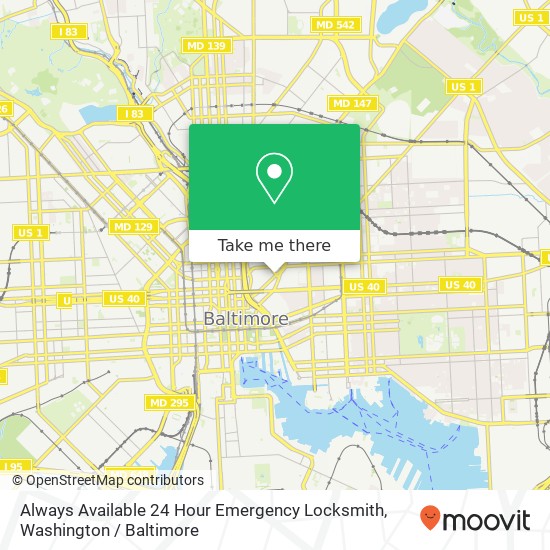 Mapa de Always Available 24 Hour Emergency Locksmith