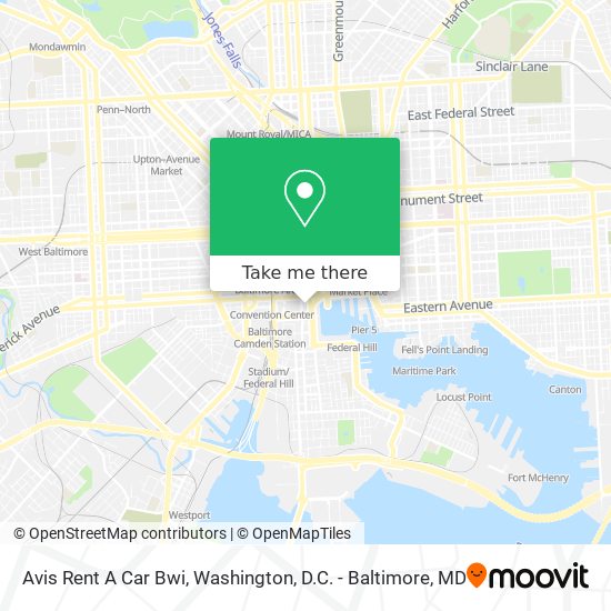 Mapa de Avis Rent A Car Bwi