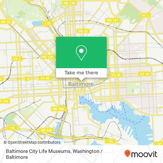 Mapa de Baltimore City Life Museums