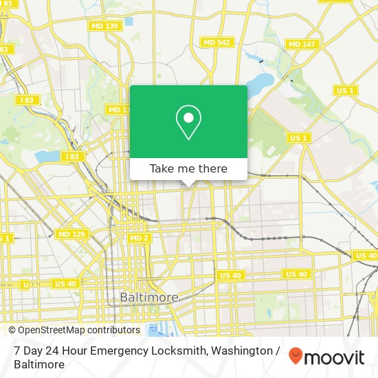 Mapa de 7 Day 24 Hour Emergency Locksmith