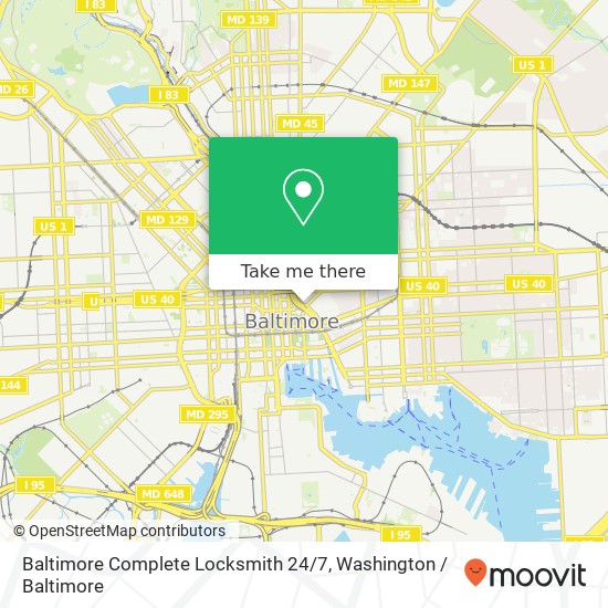 Mapa de Baltimore Complete Locksmith 24 / 7