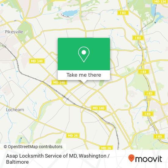 Asap Locksmith Service of MD map