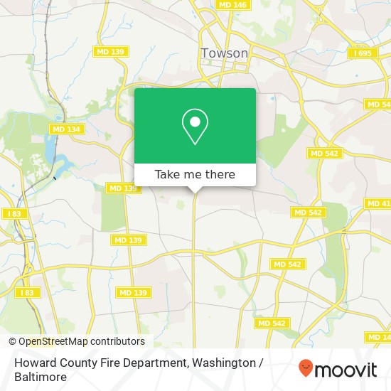 Mapa de Howard County Fire Department