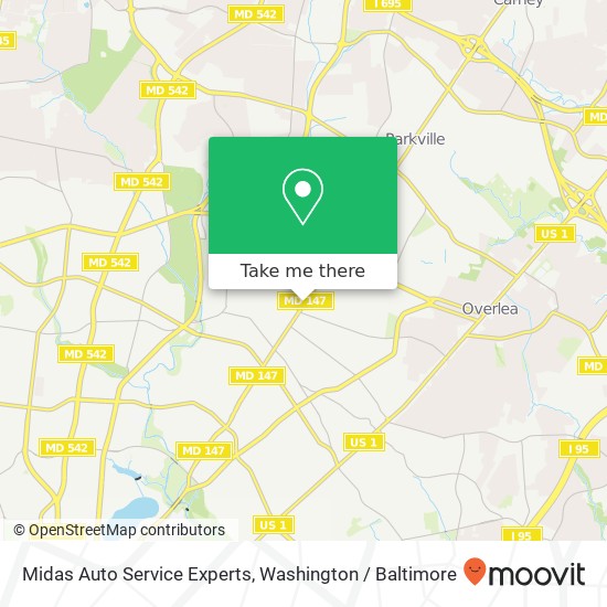 Mapa de Midas Auto Service Experts