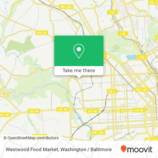 Mapa de Westwood Food Market