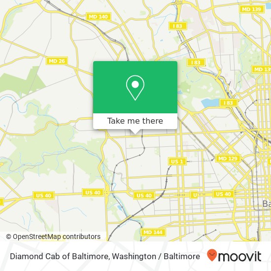 Mapa de Diamond Cab of Baltimore