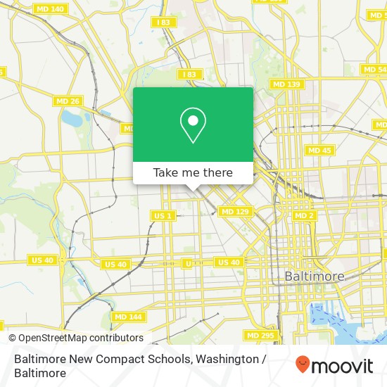 Baltimore New Compact Schools map