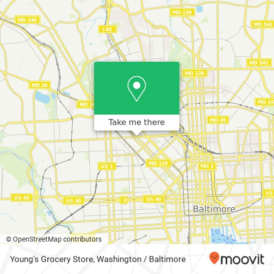 Mapa de Young's Grocery Store