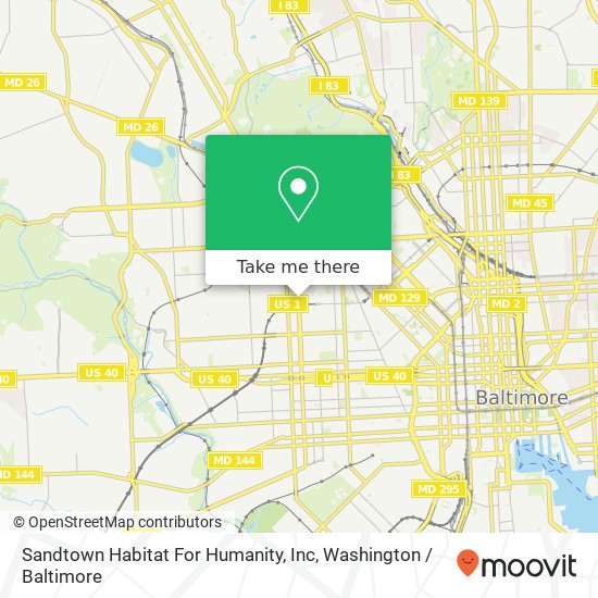 Sandtown Habitat For Humanity, Inc map