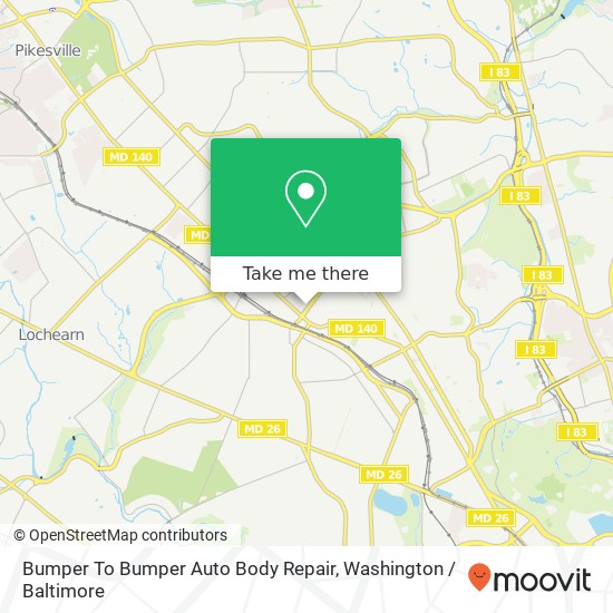 Bumper To Bumper Auto Body Repair map