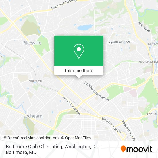 Mapa de Baltimore Club Of Printing