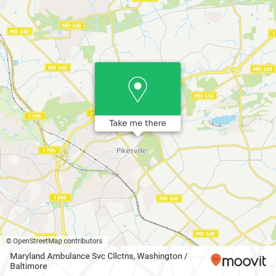 Mapa de Maryland Ambulance Svc Cllctns