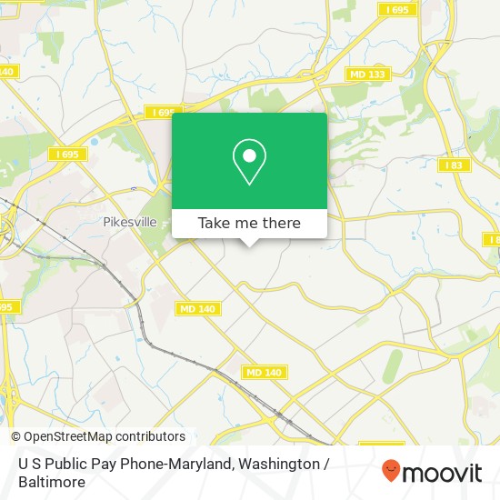 Mapa de U S Public Pay Phone-Maryland