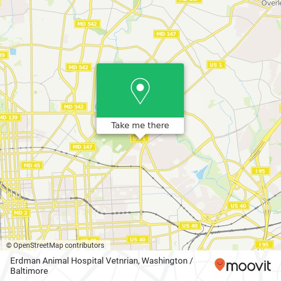 Erdman Animal Hospital Vetnrian map
