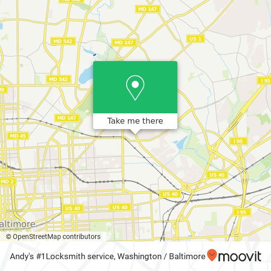 Mapa de Andy's #1Locksmith service