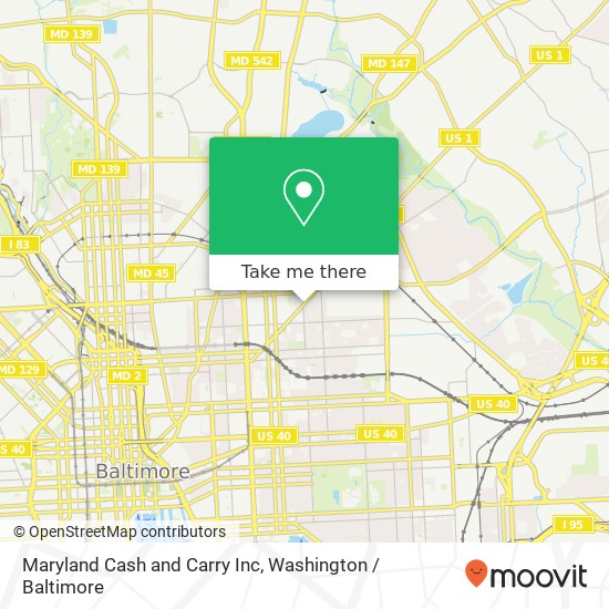 Maryland Cash and Carry Inc map