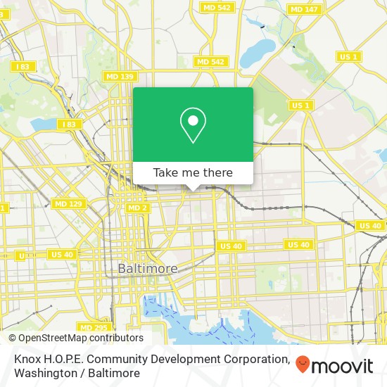 Mapa de Knox H.O.P.E. Community Development Corporation