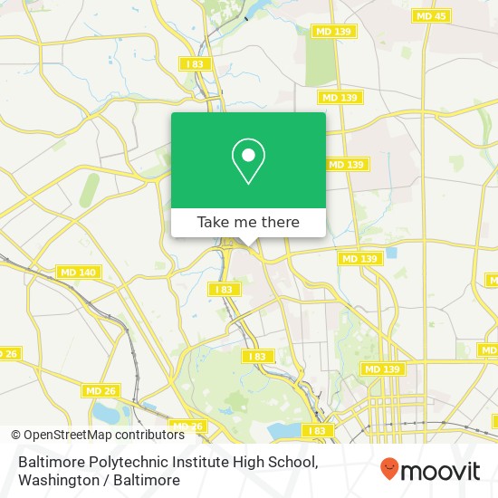 Baltimore Polytechnic Institute High School map