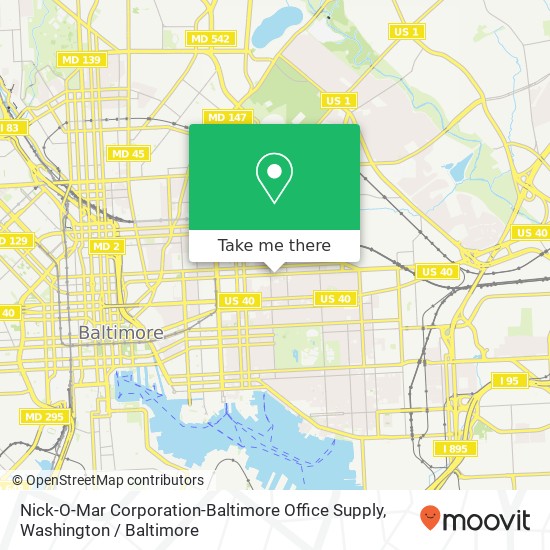 Nick-O-Mar Corporation-Baltimore Office Supply map
