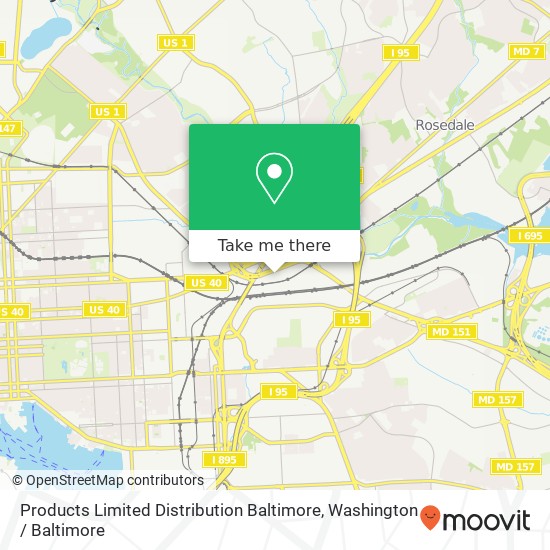 Products Limited Distribution Baltimore map