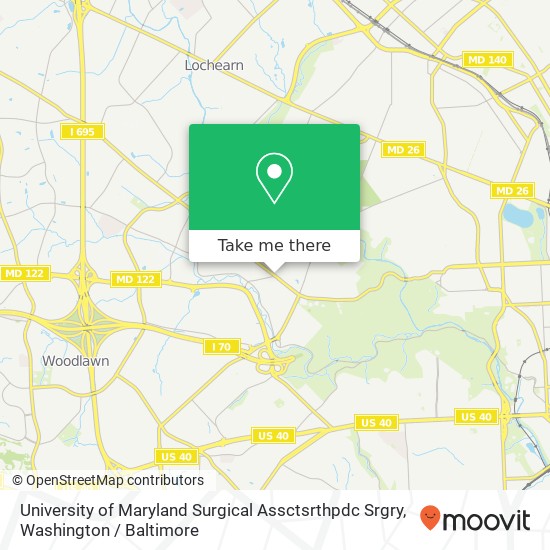 University of Maryland Surgical Assctsrthpdc Srgry map