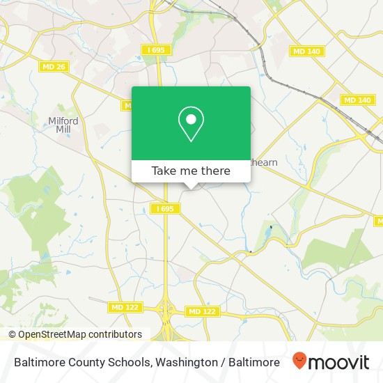 Baltimore County Schools map