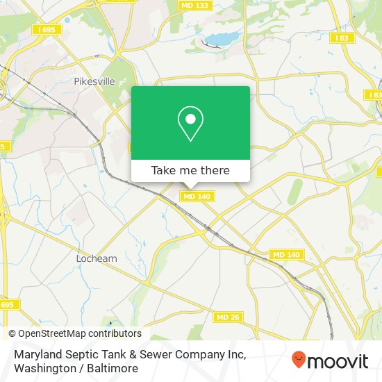Mapa de Maryland Septic Tank & Sewer Company Inc