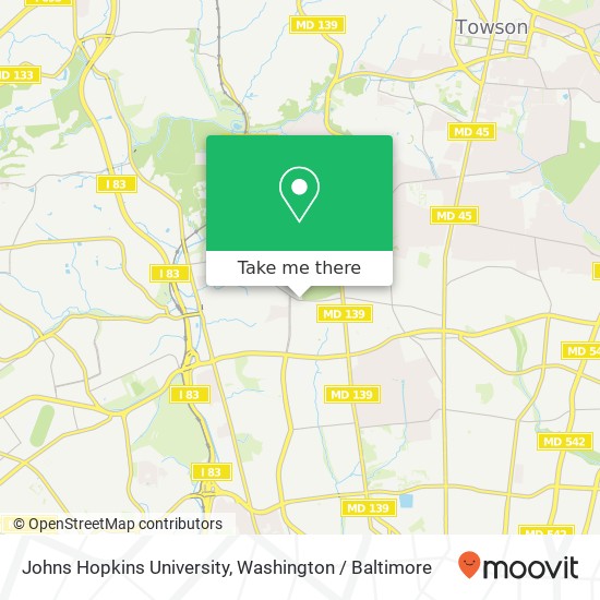 Johns Hopkins University map