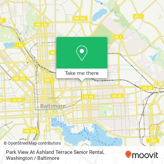 Mapa de Park View At Ashland Terrace Senior Rental