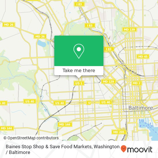 Mapa de Baines Stop Shop & Save Food Markets