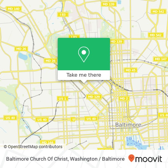Baltimore Church Of Christ map