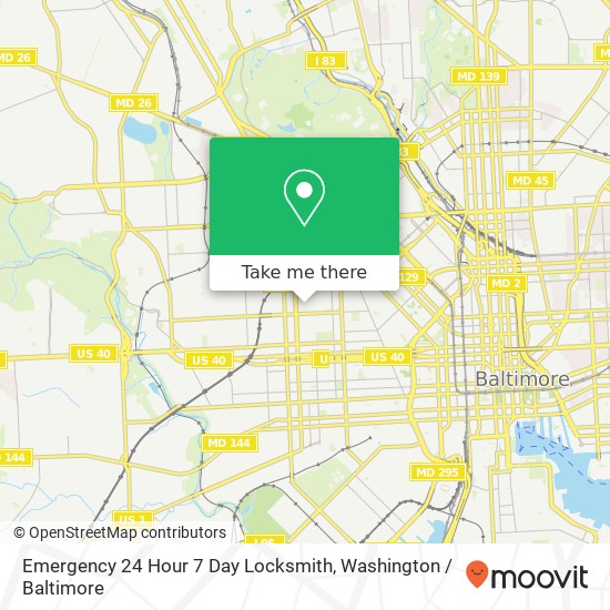 Emergency 24 Hour 7 Day Locksmith map