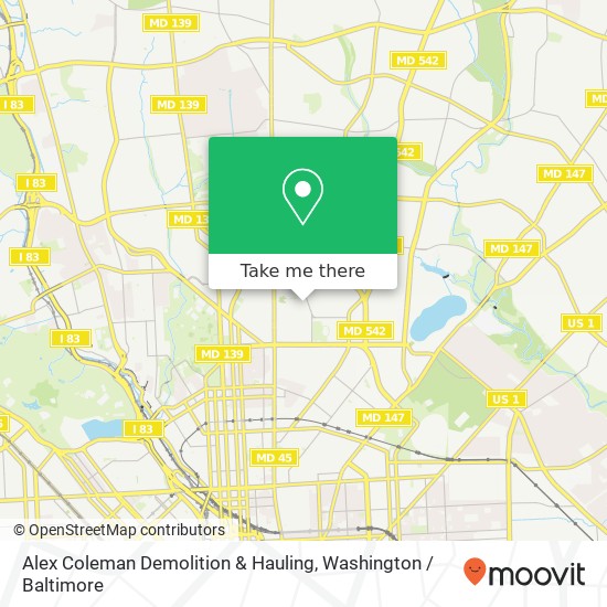 Mapa de Alex Coleman Demolition & Hauling