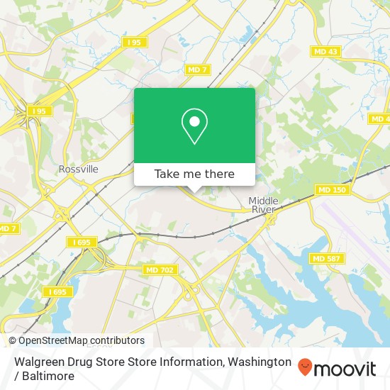 Walgreen Drug Store Store Information map