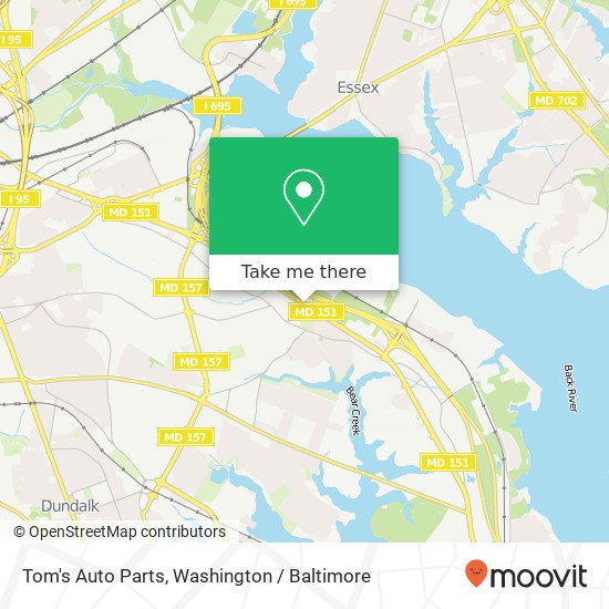 Tom's Auto Parts map