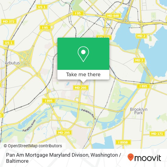 Pan Am Mortgage Maryland Divison map
